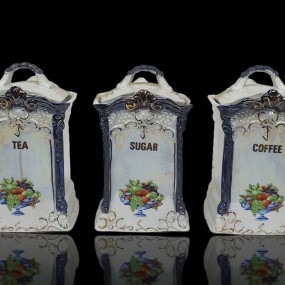 Vintage condiment porcelain jars