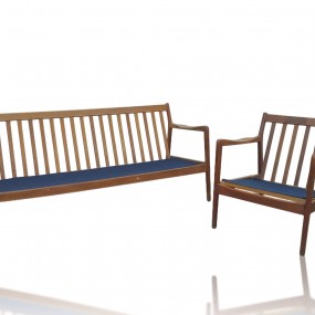 Ensemble de divan et fauteuil mid-century modern 