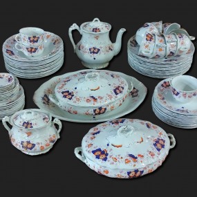 #53915 - 365$ Set of dishes, JHW & Sons Hanley, England 