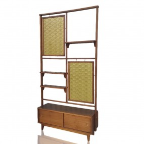 Mid-century wall unit with textured panels