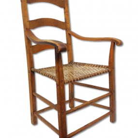 Fauteuil Québécois, chaise, siège refait dans le passé