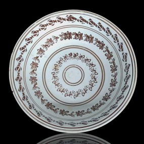 Grand bol ''Portneuf''' décoré de motifs à éponge, vaisselle 
