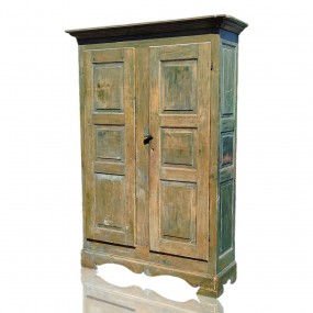 Grande armoire antique en pin, 12 caissons soulevés, clous forgés