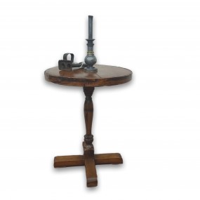 Guéridon ancien à plateau rond, table d'appoint