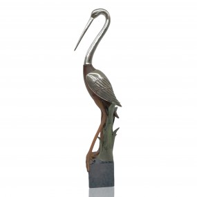 Héron décoratif en métal, statue animalière