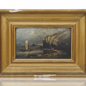 Huile sur bois signée Laloue, petit tableau, peinture 