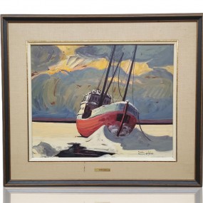 Huile sur masonite signée Bruno Côté, tableau, peinture 