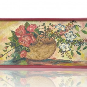 Huile sur toile, peinture signée Adrien Panadis, tableau, artisanat Amérindien 
