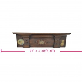 #58608 - 245$ Decorative mantel shelf. Carved wood. Unique details.
