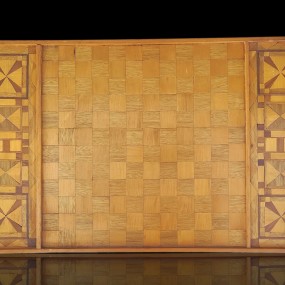 Jeu de dames, damier avec marqueterie 