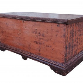Antique pine blanket chest, original color 