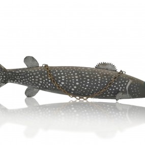Folk art wooden carved fish 