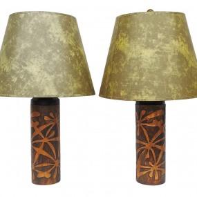 Pair of vinage lamps, signed 