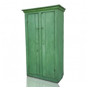 Jolie petite armoire naïve assemblée à clous carrés, telle que trouvée 