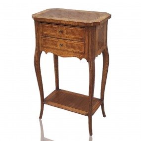 Jolie petite table avec marqueterie, piétement galbé
