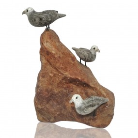 Beautiful stone sculpture decorated with carved birds