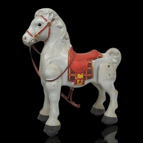 Jouet, cheval sur roulettes 