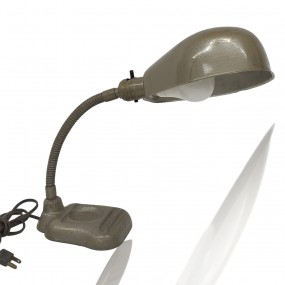 Grey industrial desk lamp with articulated arm