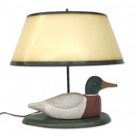 Lampe signée Jean-Paul Lessard avec canard décoratif 