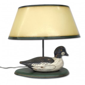 Lamp signed Jean-Paul Lessard with wood duck 