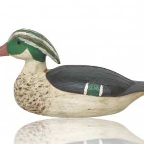 Vintage wooden duck hunting decoy by Pâul-Émile Lacombe