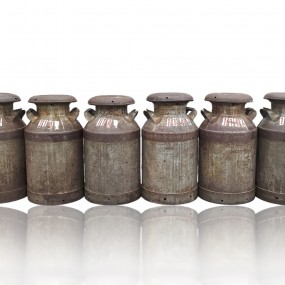 Lot d'anciens bidons à lait 