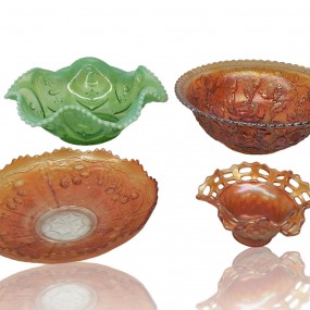 Lot de vaisselle carnaval, carnival glass Lot de vaisselle carnaval, carnival glass