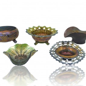 Carnival glass dishes 