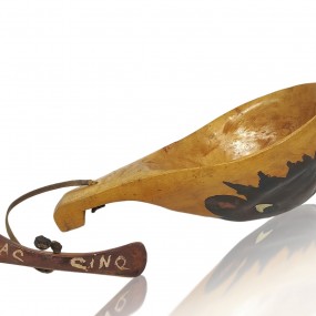 Louche de canotier sculptée en bois ''canoe cup''