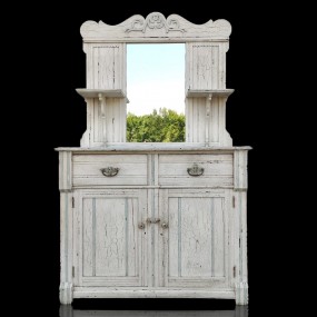 Antique oak sideboard with miror