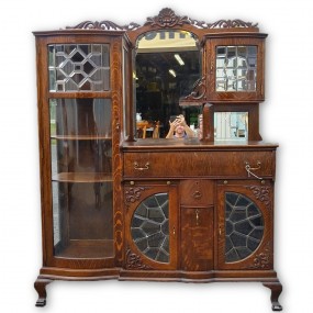 Antique oak sideboard cabinet