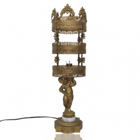 Magnifique lampe dorée, abat-jour ajouré