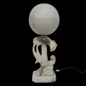 #62620 -  Stellar antique marble lamp with birds ornements