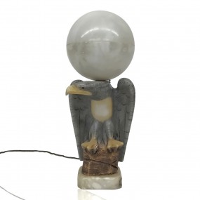 Magnifique lampe en marbre décorée d'un aigle Magnifique lampe en marbre décorée d'un aigle