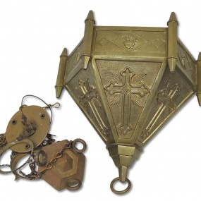 Magnifique lampe de sanctuaire en laiton, voir autres photos)