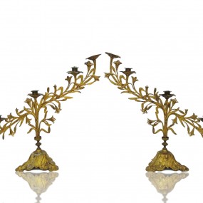 Antique brass candlesticks