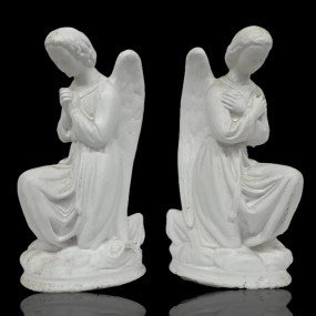 Magnifique paire d'ange en ciment statues religieuses