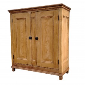 Meuble buffet antique en pin, haut d'armoire 2 corps ayant été restauré en bahut 