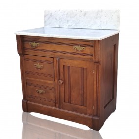 Meuble chiffonnier avec plateau en marbre, table de chevet, bureau