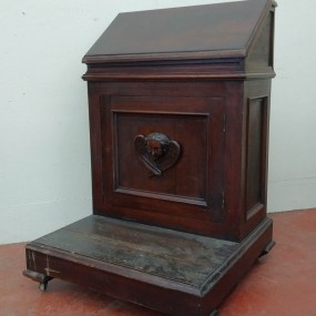Ancien meuble prie-dieu, agenouilloir en bois