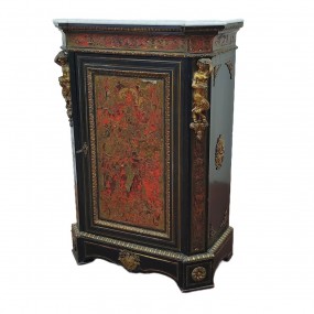 Meuble de rangement, curio avec plateau en marbre 