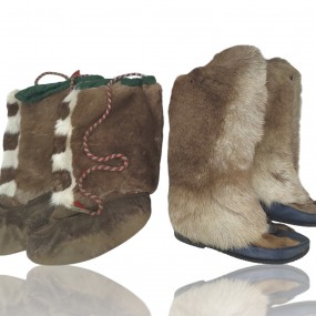 Vintage fur boots, traditional northern design