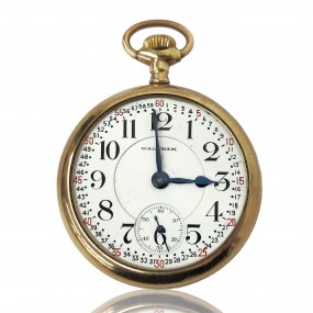 Montre de poche Waltham, 21 jewels, bijoux, non-fonctionnelle