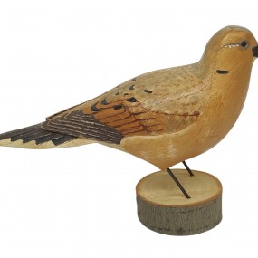 Folk art wooden carved bird signed Leo Chagnon, sculpture