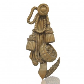 Ornement mural sculpté en bois, sculpture ornementale 