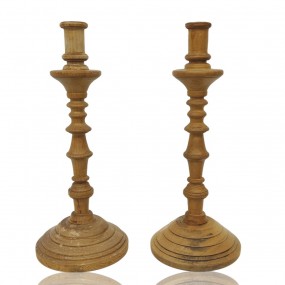 #60343 - 225$ Pair of turned candlestick 