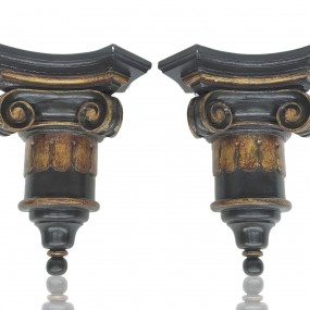 Paire de corbeaux muraux, corniches murales, supports pour statue, tablettes