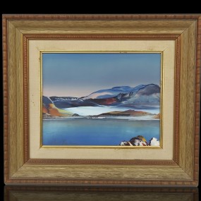 Peinture signée René Gagnon, huile sur masonite, tableau