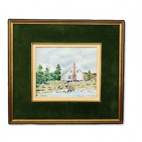 Peinture sur verre, tableau signé Mariette De Grandpré