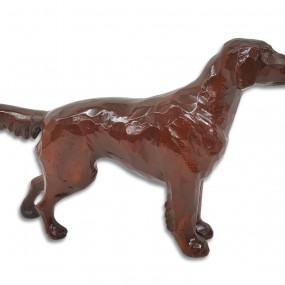 Petit chien sculpté en bois, sculpture art populaire 